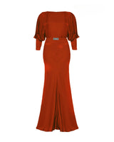 30s Siren Evening Gown - Rust Satin