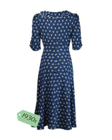 1930s Cora Bias Cut Dress - Wish Print