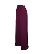 40s Hepburn Pleated Trousers - Aubergine