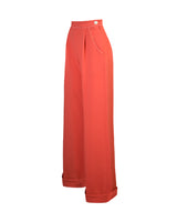 1940s Hepburn Pleated Trousers - Terracotta