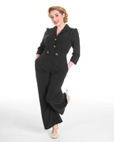 Pretty Retro Jumpsuit - Black