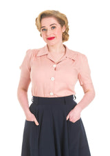 Pretty 40s Blouse - Blush Pink