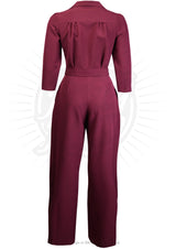 Pretty Retro Jumpsuit - Wine