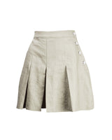 30s Pleated Shorts - Ecru Natural Fibre