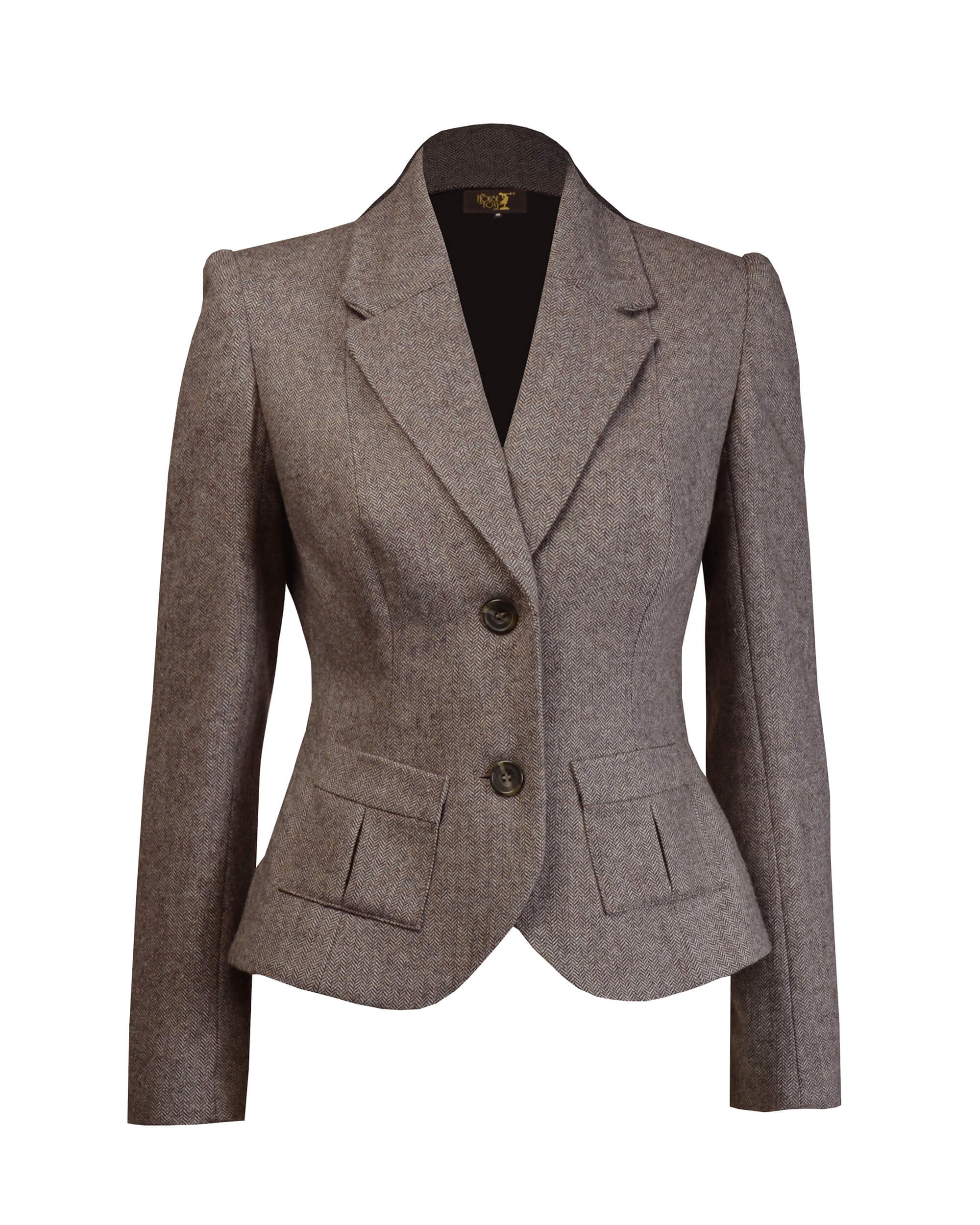 30s Tailored Jacket Brown Herringbone