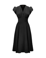 30s 'Ava' Tea Dress - Ebony