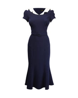 1930s Ginger Dress - Navy