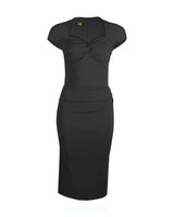 1950s Foxy Lady Wiggle Dress - Black