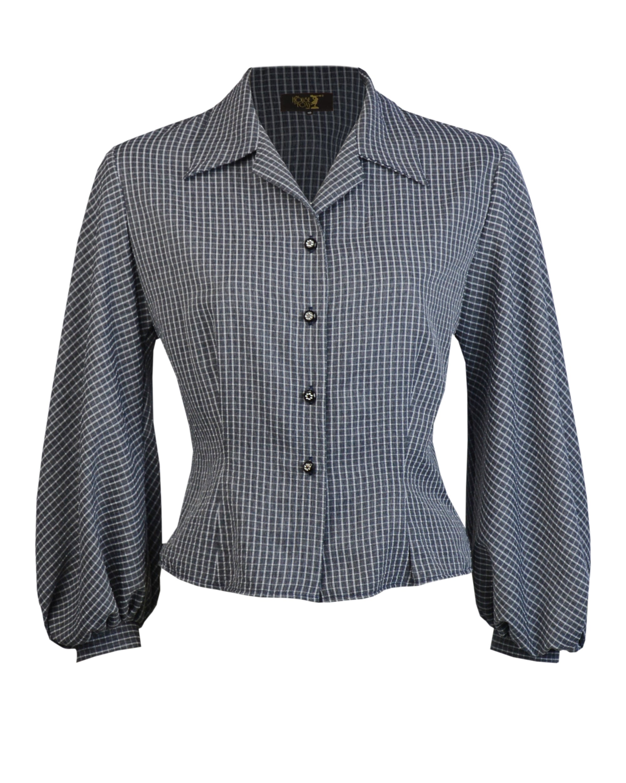 50s Lola Blouse in Smoke Check