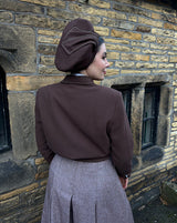 1940s Chevron Beret - brown