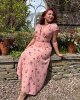 30s 'Ava' Midi Dress - Rosebud