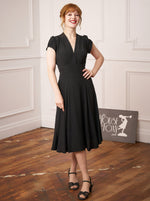 30s 'Ava' Tea Dress - Ebony