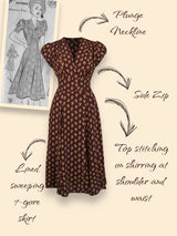 30s 'Ava' Tea Dress - Diamond Deco