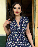 30s 'Ava' Tea Dress - Nightblossom