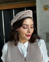 Knitted Beret - Pearl