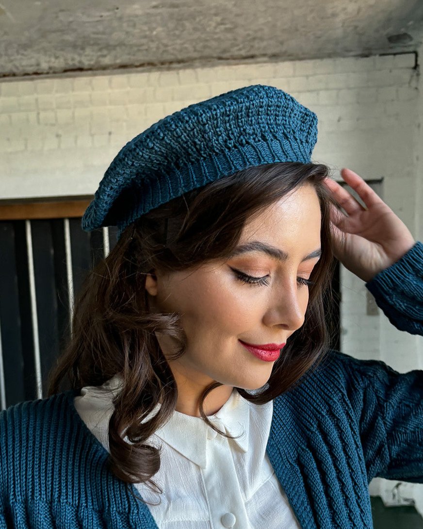 Knitted Beret - Petrol