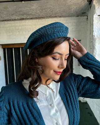 Knitted Beret - Petrol