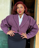 1950s Marilyn Crop Jacket in Mauve Wool