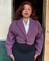 1950s Marilyn Crop Jacket in Mauve Wool