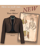 1940s Rosie Bolero - Brown