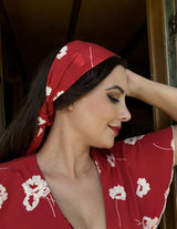 Ruby Bloom Print Head Scarf