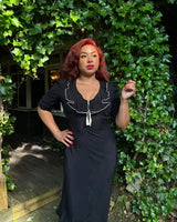 30s Cora Bias Cut Dress - Black