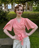 1930s Wrap Blouse - Coral