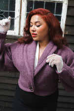 1950s Marilyn Crop Jacket in Mauve Wool