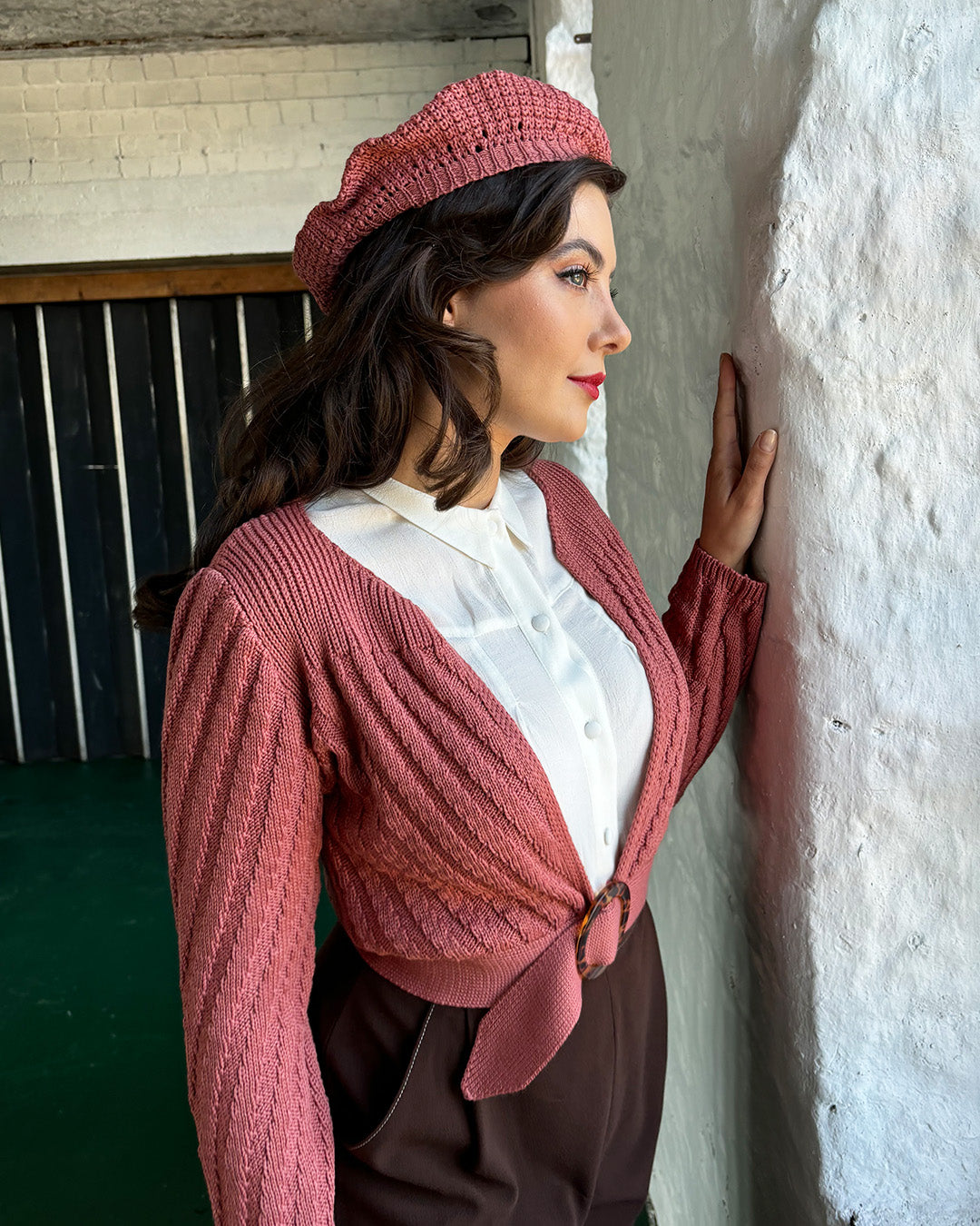 1940s Datemaker Cardigan - Vintage Rose