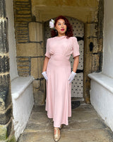 1940s 'Girl Friday' Midi Dress - Blush