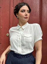 1940s Gloria Blouse - Ivory