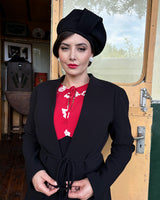 1940s Halo Beret - Black