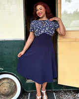 40s Grable Tea Dress - Nightblossom