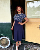 40s Grable Tea Dress - Nightblossom