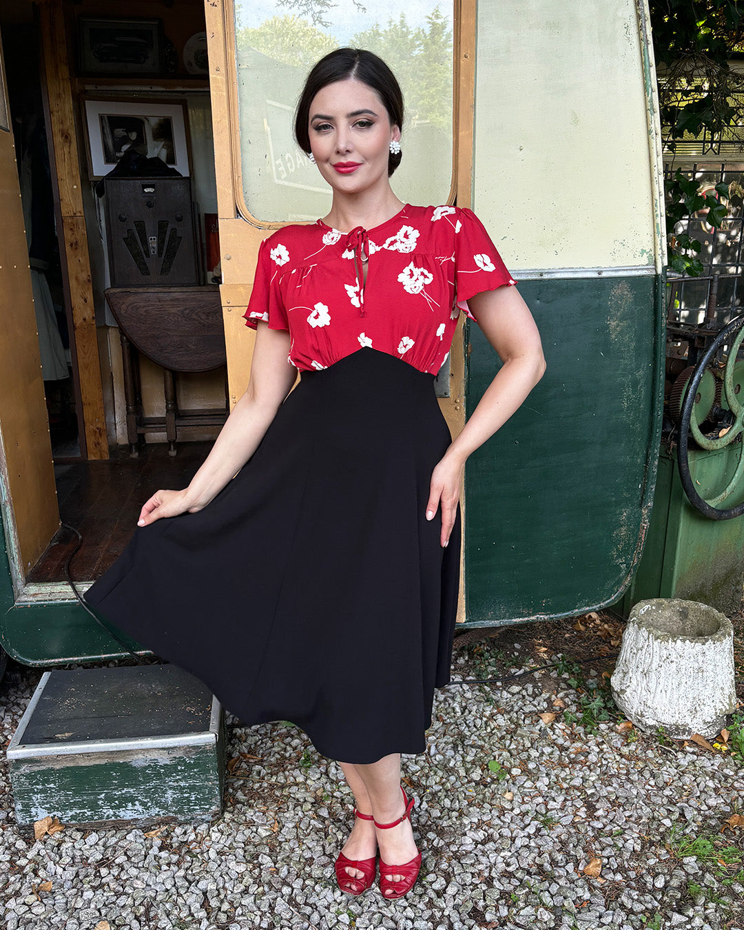 40s Grable Tea Dress - Ruby Bloom