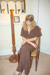 70s Clarke Maxi Dress - Brown