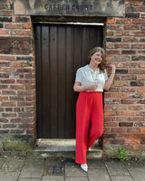 1940s Hepburn Pleated Trousers - Terracotta