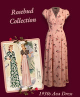 30s 'Ava' Midi Dress - Rosebud