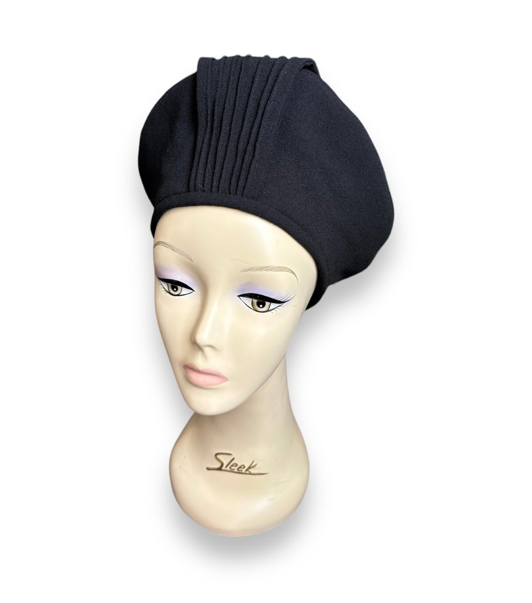 1940s Halo Beret - Black