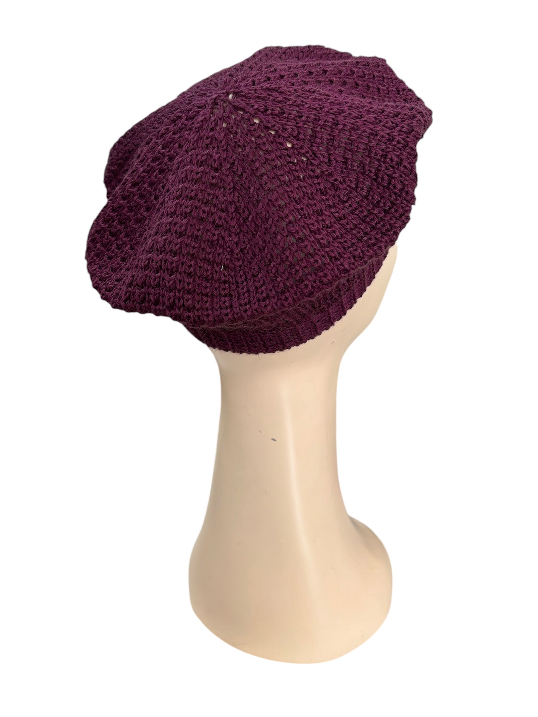 Knitted Beret - Egg Plant