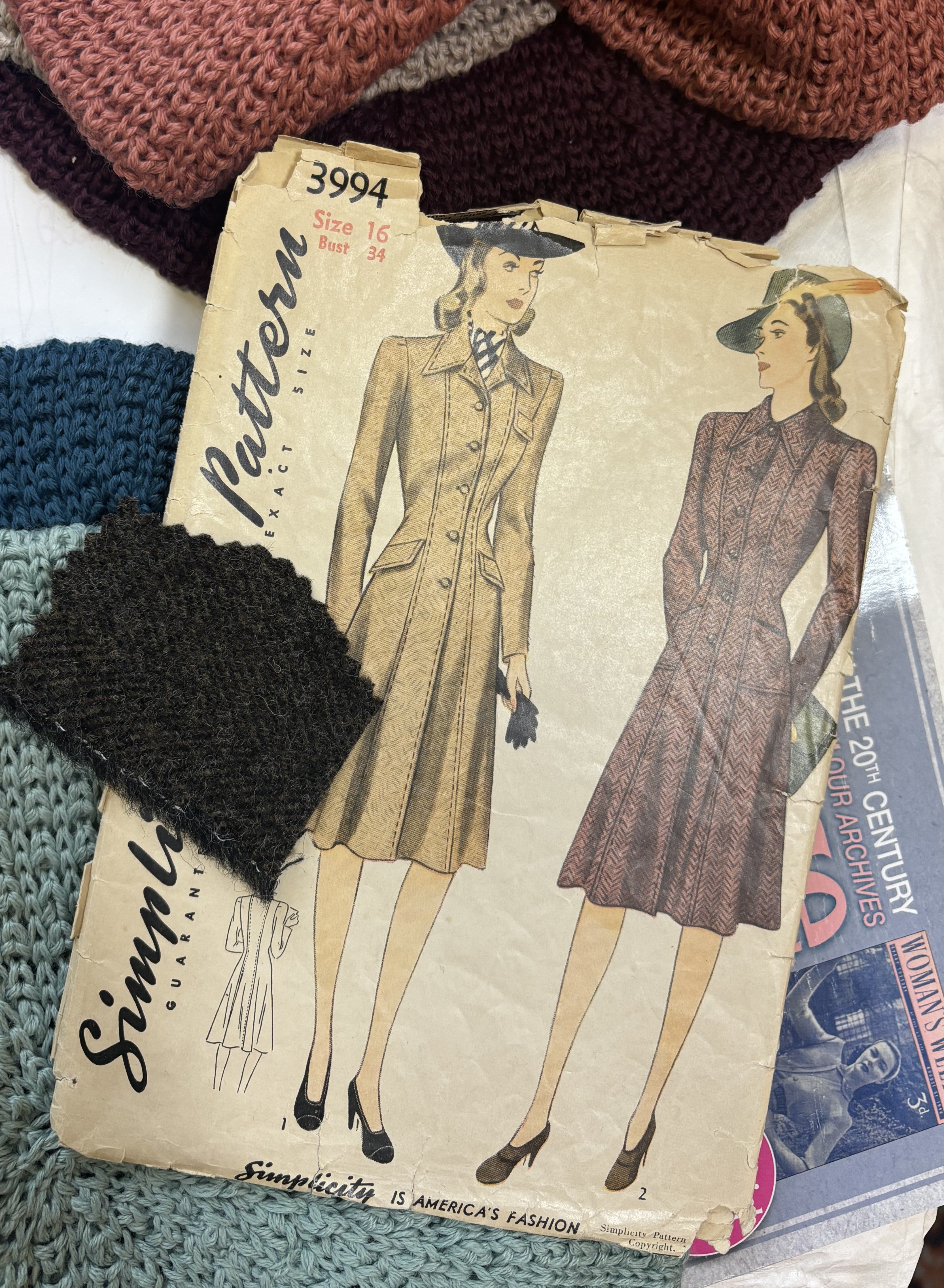 1930s/40s Princess Line Coat in Wool