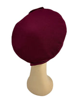 1940s Leaf Halo Beret - Berry