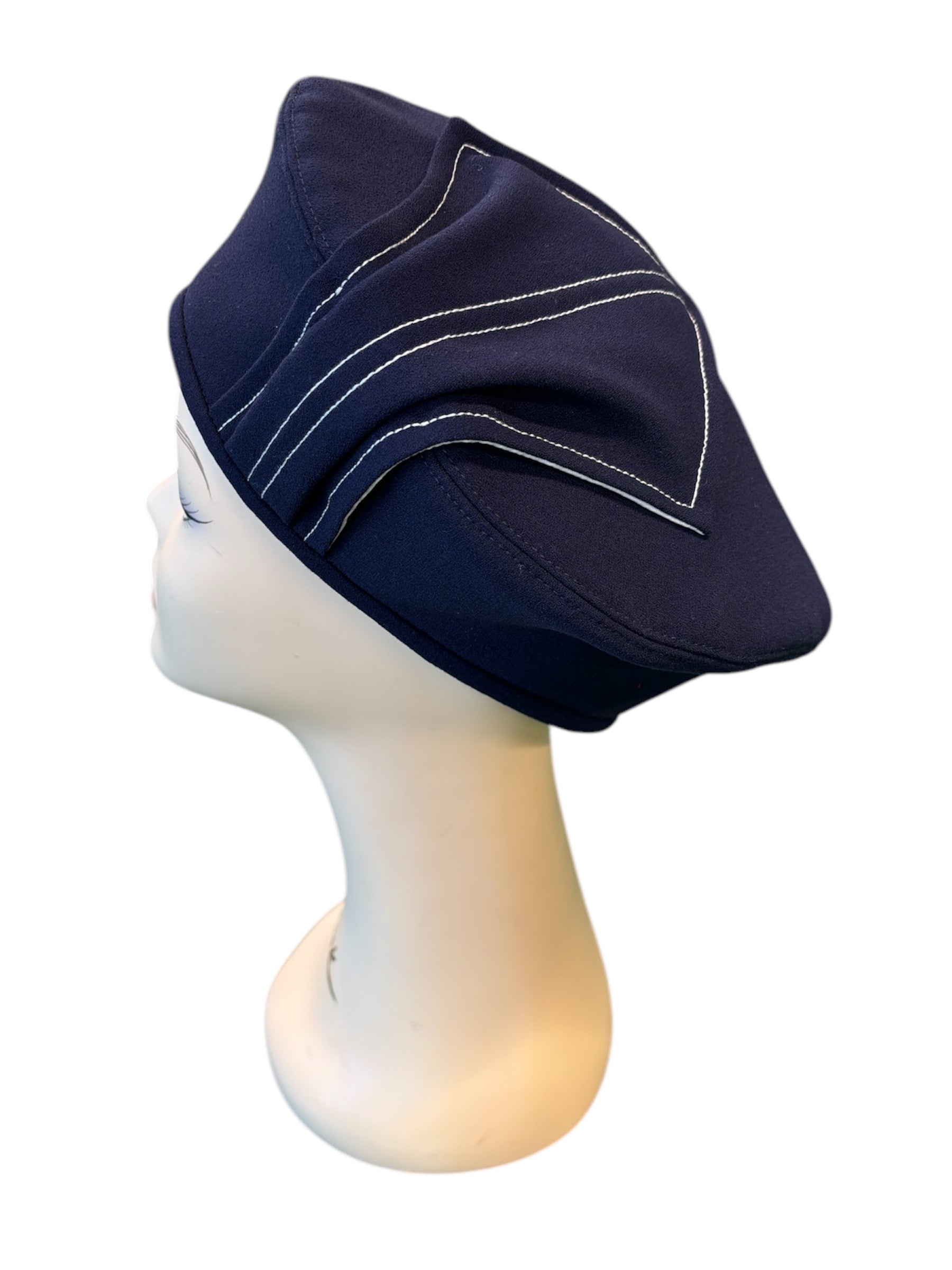 1940s Chevron Beret - Navy