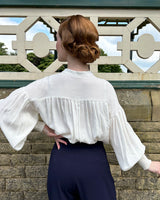 30s Poet Blouse in Ivory