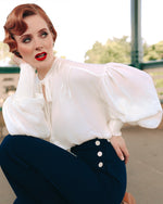 30s Poet Blouse in Ivory