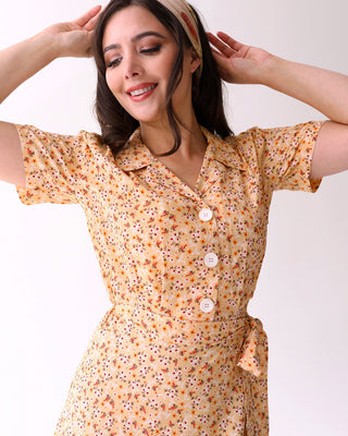 Pretty Retro 40s Shirt Dress - Summer Ditsy