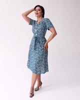 Pretty Retro 40s Shirt Dress - Daisy Dot