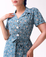 Pretty Retro 40s Shirt Dress - Daisy Dot