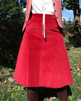 1970s A-line Corduroy Skirt - Wine