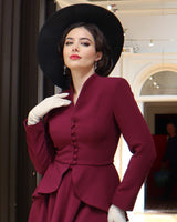 50s Lilian Jacket - Berry